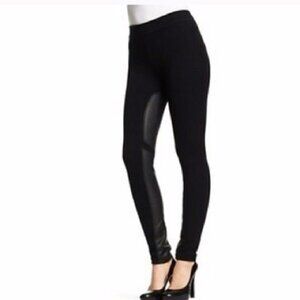 Theory Lamb Leather Inset Moto Legging